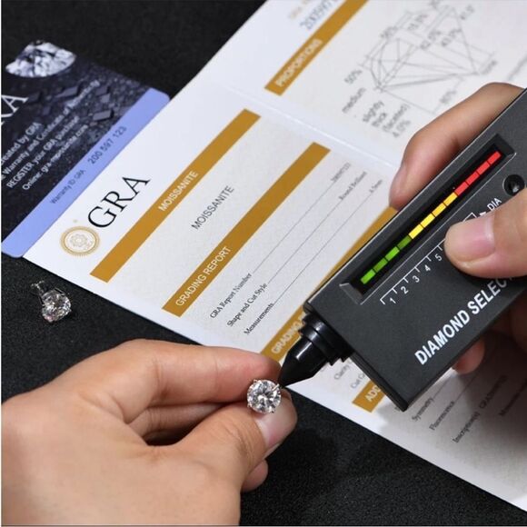 Mossanite Diamond Earrings 1/2 Carat Each Certified  New in Gift Box - Picture 4 of 6